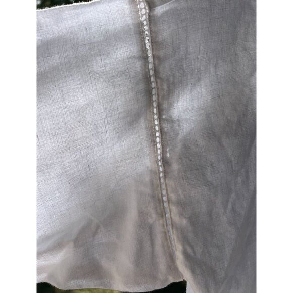 NEW Lafayette 148 White Boho Chic Tunic Top M 100% Linen Front Button Pockets - Picture 8 of 12